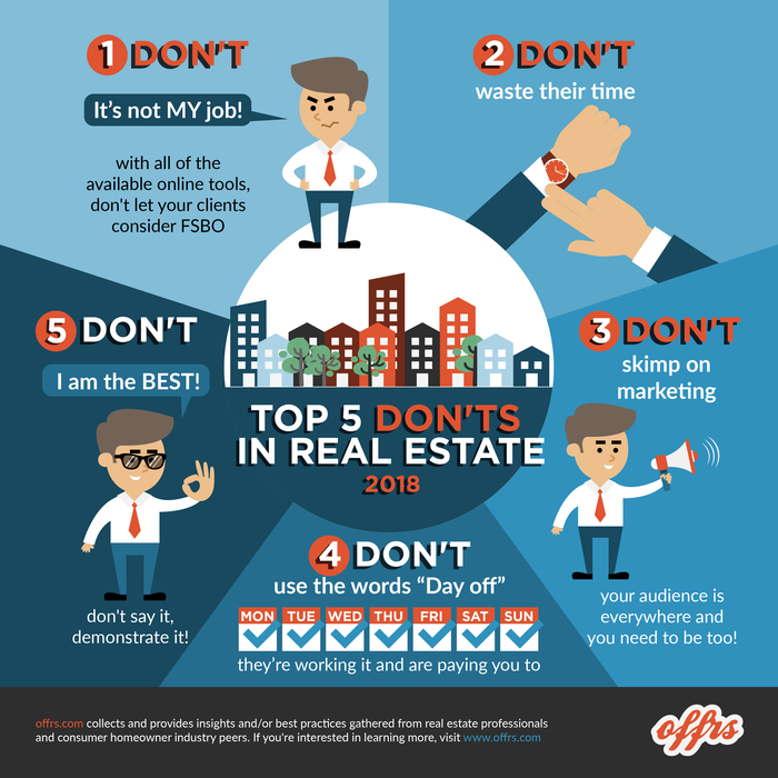 Top 5 DO NOTs for real estate agents in 2018 - an offrs review