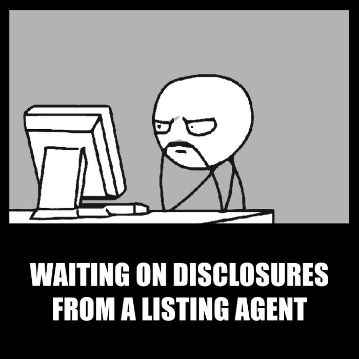 Waiting on disclosures from a listing agent... (more from offrs.com)